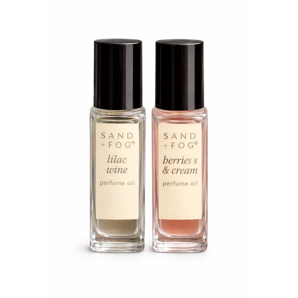 Sand + Fog Perfume Oil Set Lilac Wine Berries & Cream Rollerball New
